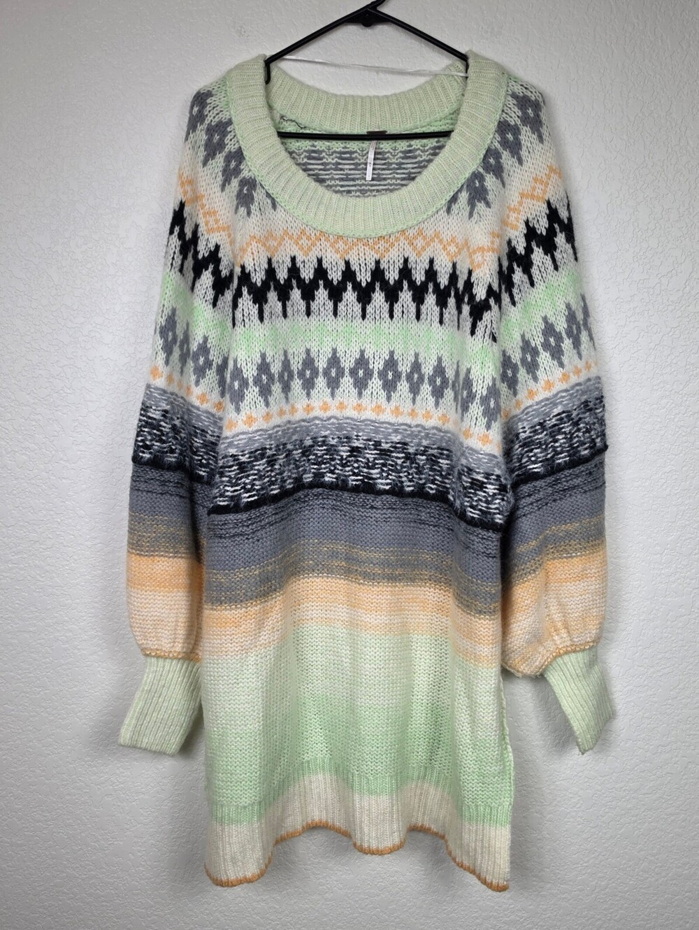 Free People $248 Geometric Boho Dopamine Sweater